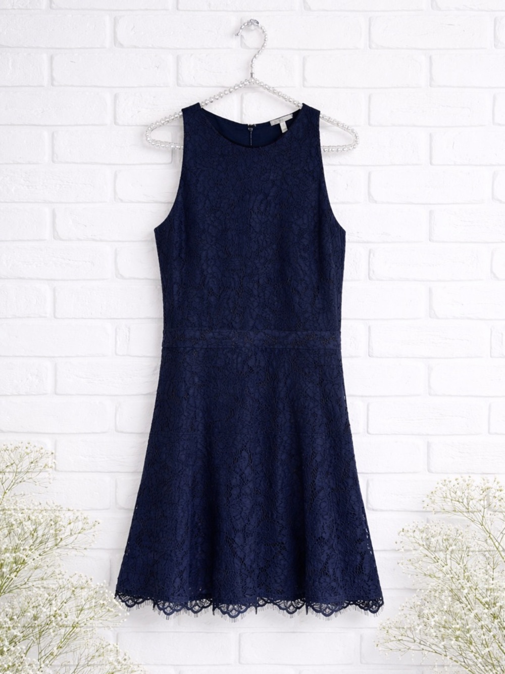 Joie Adisa Navy Lace Overlay Dress Size 10